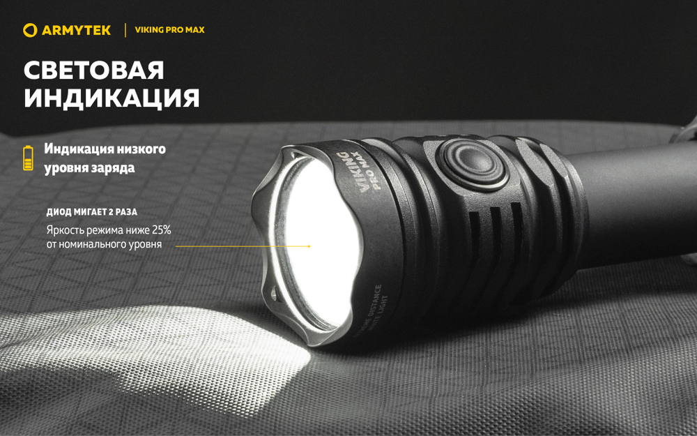 Фонарь Armytek Viking Pro Max (теплый свет) F08301W 5000 люмен