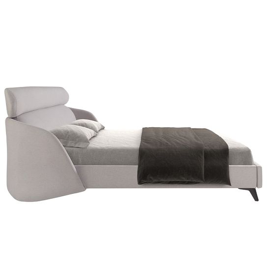 Кровать 7161/GC1725 Angel Cerda из светло-серой ткани 180 x 200 см
