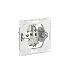 ATLASDESIGN РОЗЕТКА с заземлением со шторками с крышкой,16А,IP20, мех.,быстрозажим. клем., АЛЮМИНИЙ