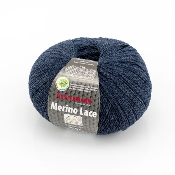 Пряжа Austermann (Аустерманн) Merino Lace EXP / уп.5 мот. по 50 г, 400м, темно-синий