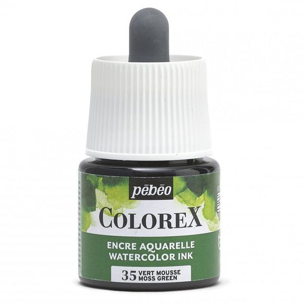 Краска акварель акварельные чернила Colorex 45 мл, зеленый мох, Pebeo 417035