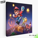 Картина для интерьера Марио / Mario на холсте, Nintendo, холст с печатью на подрамнике, картина на стену, Постер Плакат