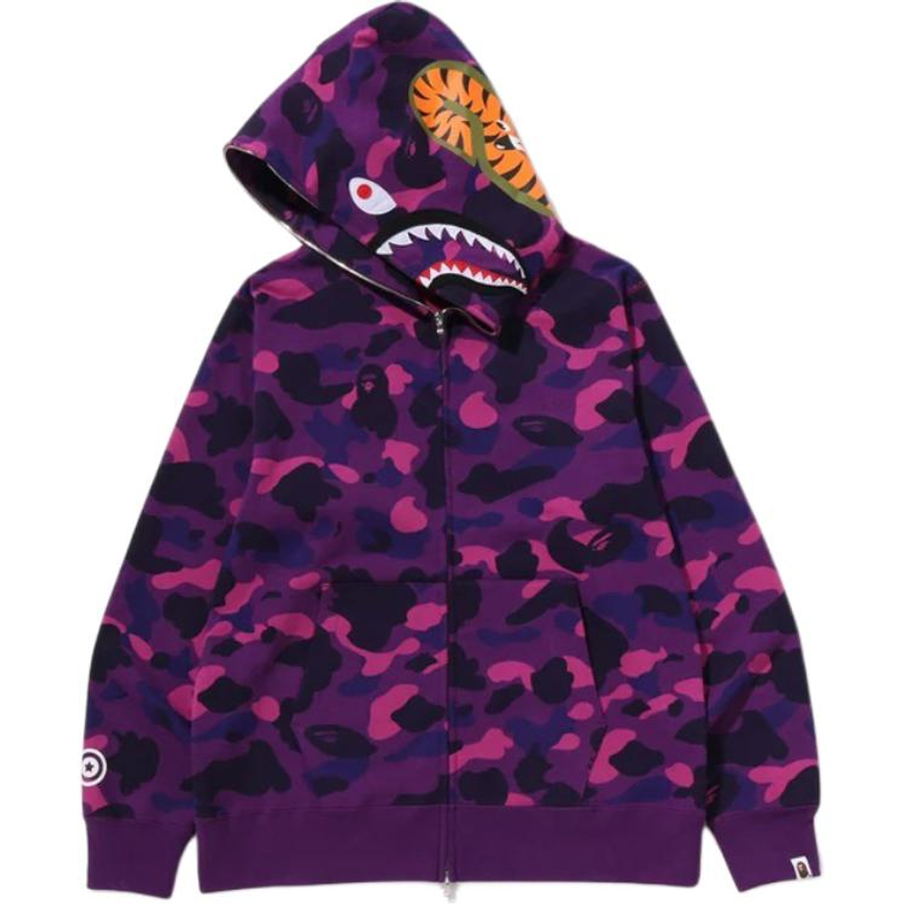A Bathing Ape Bathing Ape Ss26 Color Camo Shark Full Zip Худи Свитшот фиолетовый