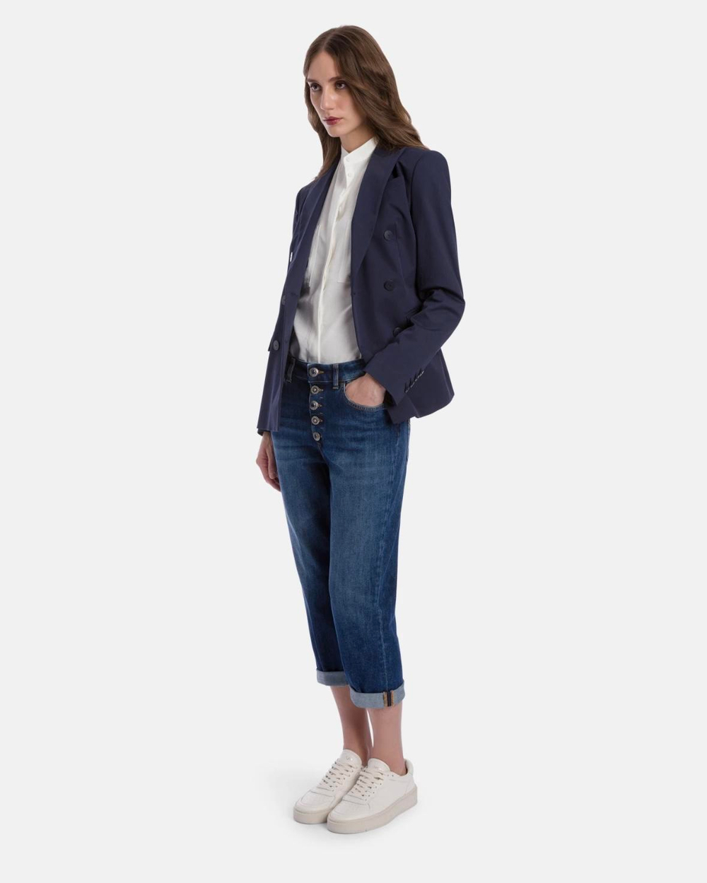 Джинсы DonDup 268 K07 голубые потертости