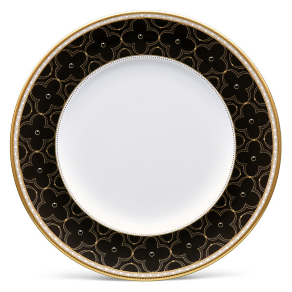 Тарелка акцентная 25см Noritake Трефолио с золотым кантом
