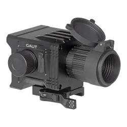 Коллиматор тепловизионный Gaut Nova TD 219, x1.2-4.8, 256x192, D19мм 6000Дж - вид сбоку с открытой крышкой объектива