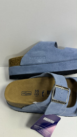 Сабо Birkenstock на утолщенной подошве голубые