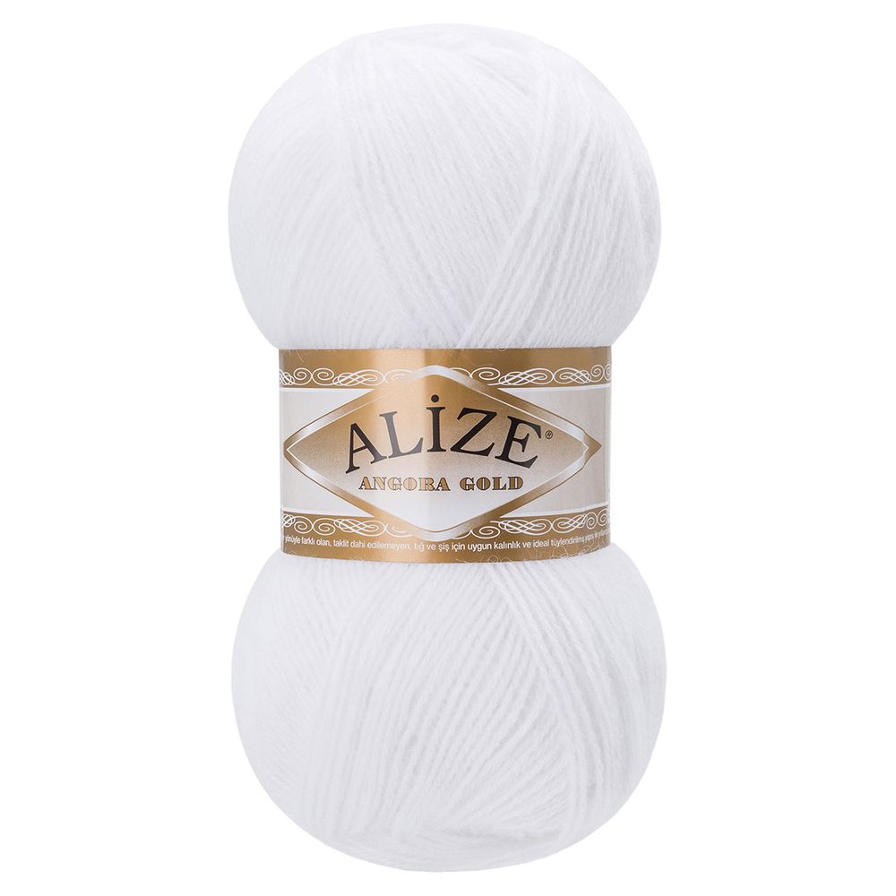 Пряжа Alize (Ализе) Angora Gold / уп.5 мот. по 100 г, 550м, 055 белый A
