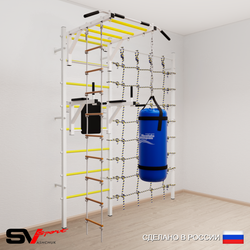 Шведская стенка Sv Sport усиленная 64230 (Турник рукоход/Брусья/Лестница/Цепь/Мешок 30кг/Канатный лаз)