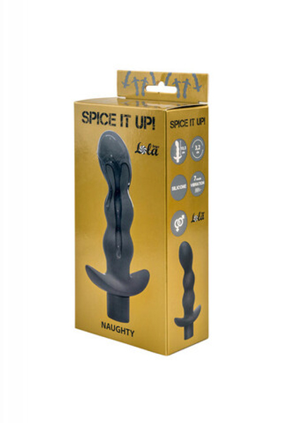 Анальный стимулятор с вибрацией Spice it up Naughty Dark Grey (7 режимов) (Цвет: серый)