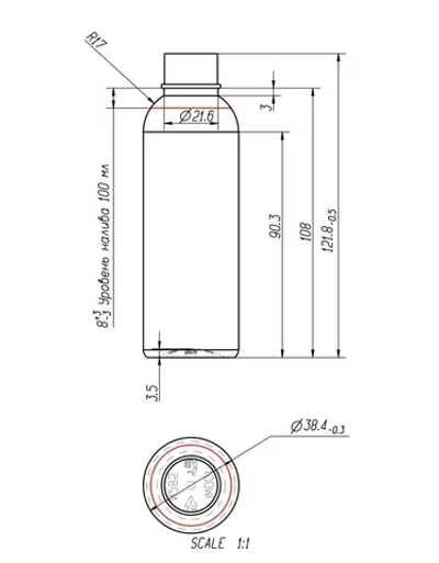 Флакон ПЭТ 100 мл (24) Италия коричневый