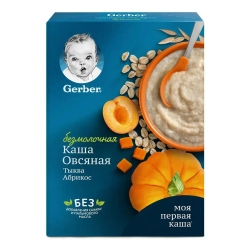 Каша Gerber безмолочная овсяная с тыквой, абрикосом, с 5 месяцев, 180 г