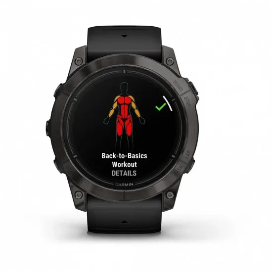 Смарт-часы GARMIN Epix PRO (Gen 2) Sapphire Edition 51 мм, титановый угольно-серый, DLC, черный силиконовый ремешок