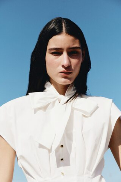 Блузка с бантом и пеплумом - H&M