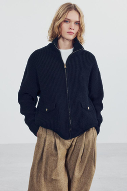 ZARA УДЛИНЕННЫЙ КАРДИГАН, МОРСКОЙ СИНИЙ