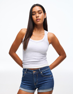 Женские джинсовые шорты с отворотами - BERSHKA