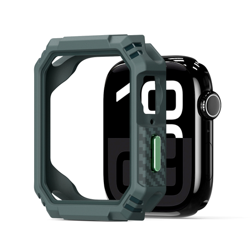 Чехол-бампер темно-зеленого цвета из Soft силикона от Dux Ducis для часов Apple Watch 42 мм на модели 10 серии, серия Damo Series Case