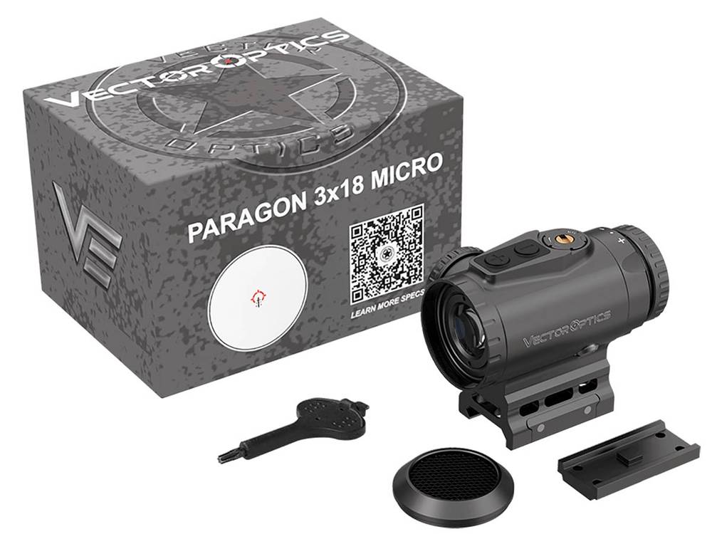 Прицел призматический Vector Optics Paragon 3x18, VEPS-MBR, подсветка красная, на Picatinny, 1 MOA