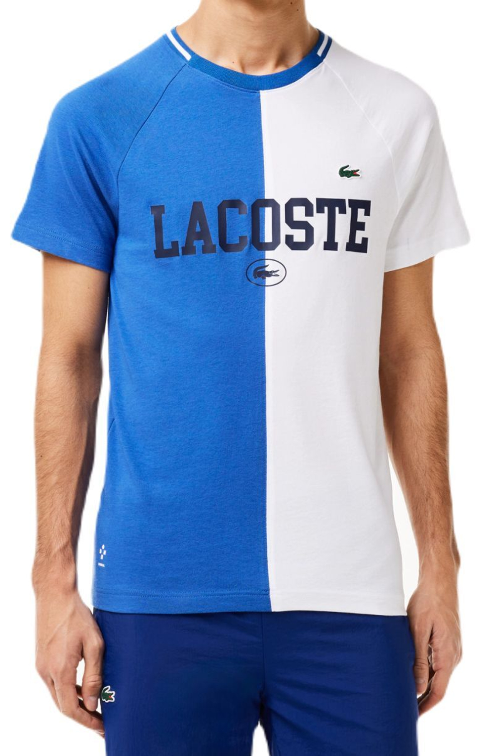 Мужская теннисная футболка Lacoste Sport x Daniil Medvedev Ultra-Dry Tennis T-Shirt - blue/white
