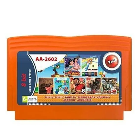 Картридж 8-Bit - 7в1 М.К.5(30 р.)+M.K.3(28 p.)+TANK 90+MARIO BROS+CONTRA 6+ALADDIN+ARKANOID