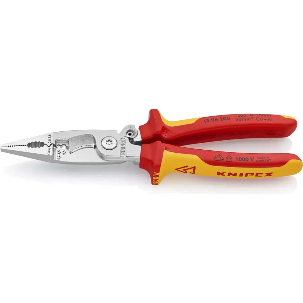 Электромонтажные клещи хромированные 200 мм Knipex 13 96 200 SB