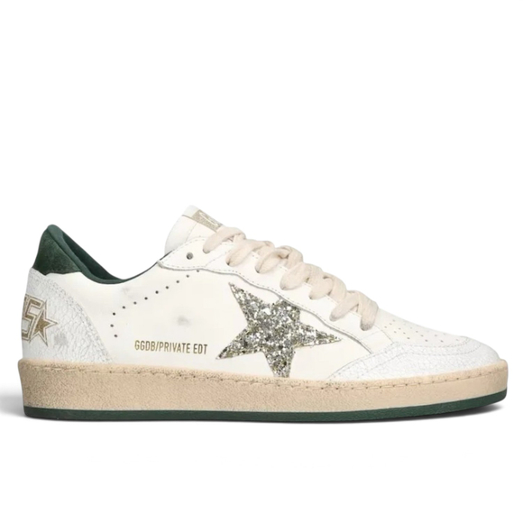Women's Star baseball cap made of nappa with a white star and a green heel tab