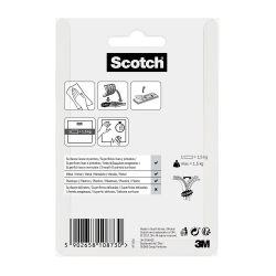 Застежки самоклеящиеся Scotch для внутренних работ, полоски, белые, 19мм x 76мм, 2 шт.