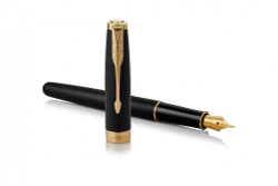 Перьевая ручка Parker Sonnet , Matte Black GT, перо: F, цвет чернил: black, в подарочной упаковке