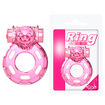 Розовое эрекционное виброкольцо 3,5х4,5см Baile Pink Bear Cock Rings BI-010084A