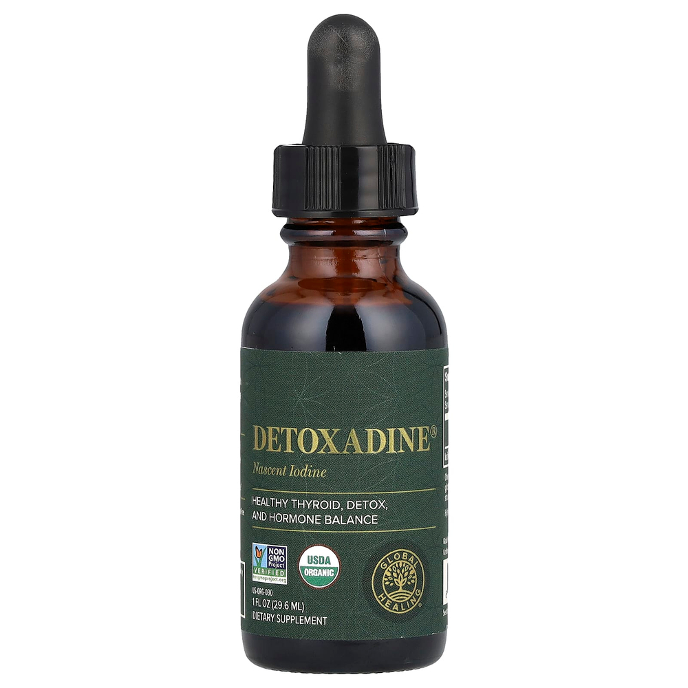 Global Healing, Detoxadine, новый йод, 29,6 мл (1 жидк. унция)