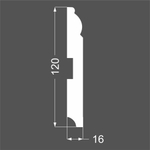 Плинтус напольный под покраску P4.120.16 МДФ Deartio 120x16x2070 мм