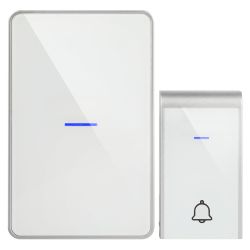 Звонок дверной ЭРА C103W беспроводной LED подсветка IP44 150 м белый 38 мелодий | Электрозвонки беспроводные