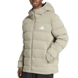 Adidas Helionic Stretch Hooded Down — серебристо-галечный