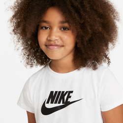 Футболка для девочки теннисная Nike Sportswear Crop Futura Tee - white/black/black