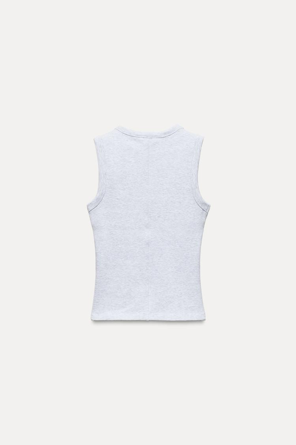 ZARA ТОП В РУБЧИК, СЕРЫЙ С МЕЛАНЖЕВЫМ ЭФФЕКТОМ