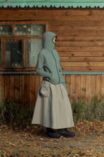 Худи Called a Garment Grid-Tex Hoodie "Olive Grey"