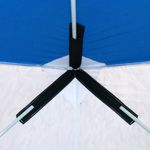 Палатка зимняя куб СЛЕДОПЫТ 2,1 х2,1 м,Oxford 210D PU 1000,S по полу 4,4 кв.м,цв.синий/белый с принт