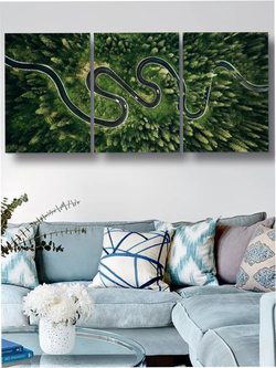 Картина Красная машина модульная 50x70см 3шт.
