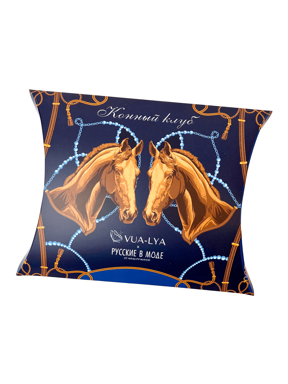 Платок «Конный клуб» синий