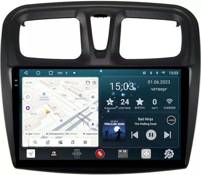 Магнитола для Renault Logan/Sandero 2014+ - RedPower 158 Android 10, Быстрая, QLED+2K, CarPlay, SIM-слот