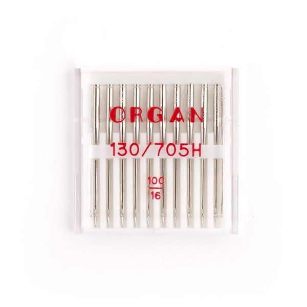 Иглы для швейных машин базовые универсальные 130/705 H, №100, 10 игл, ORGAN