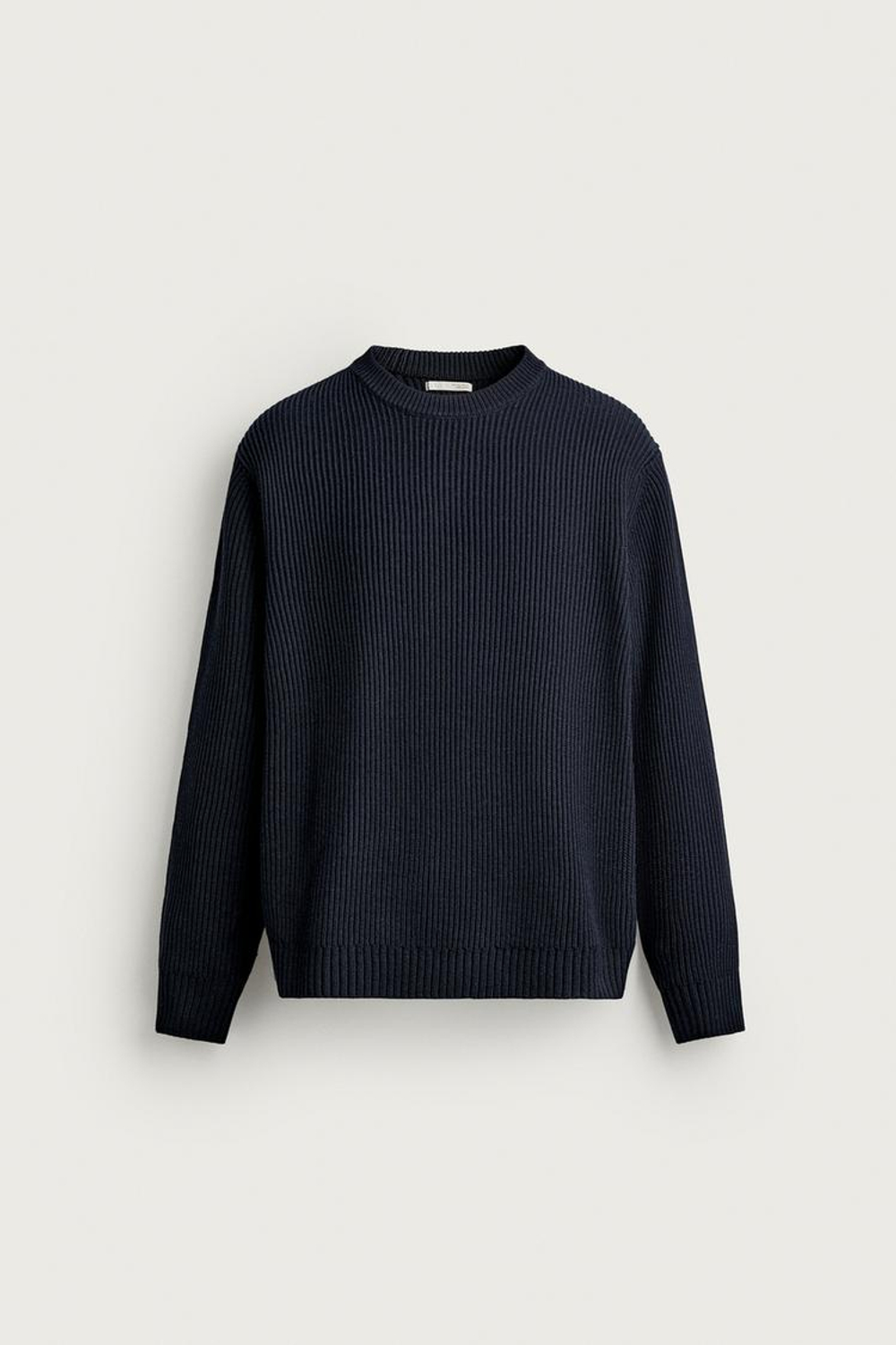 ZARA СВИТЕР РЕГУЛЯРНОГО КРОЯ С ФАКТУРНЫМ УЗОРОМ, МОРСКОЙ СИНИЙ