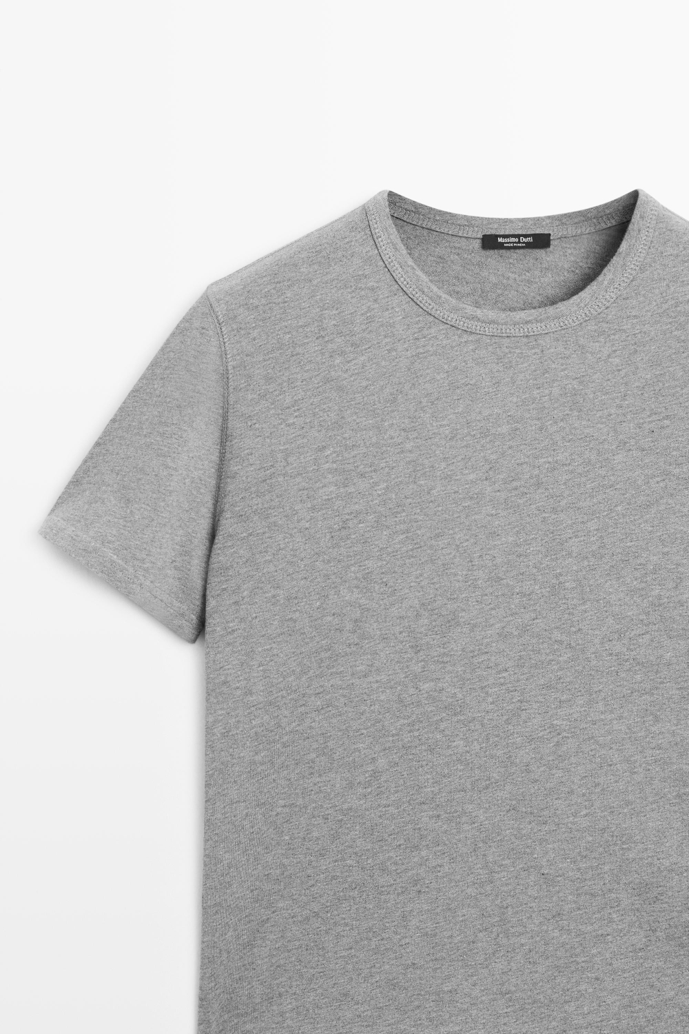 Massimo Dutti Футболка из 100% хлопка с короткими рукавами, серый