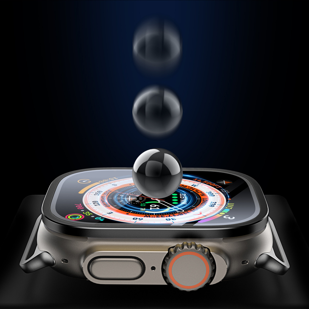 Защитное закаленное стекло с черными рамками от Dux Ducis для смарт часов Apple Watch Ultra 49mm, серия Flas Screen Protector