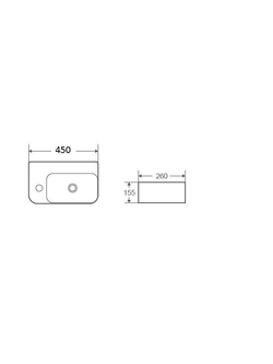 Раковина подвесная WeltWasser WW AISBACH 5117 L 450х260х155