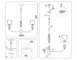 Светильник подвесной LH75061/5 CH/DB хром/темно синий E14/5 max 40W D690*810