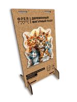 Пазл фигурный деревянный Любознательные котята 158 элементов, Фрея PZLF-011
