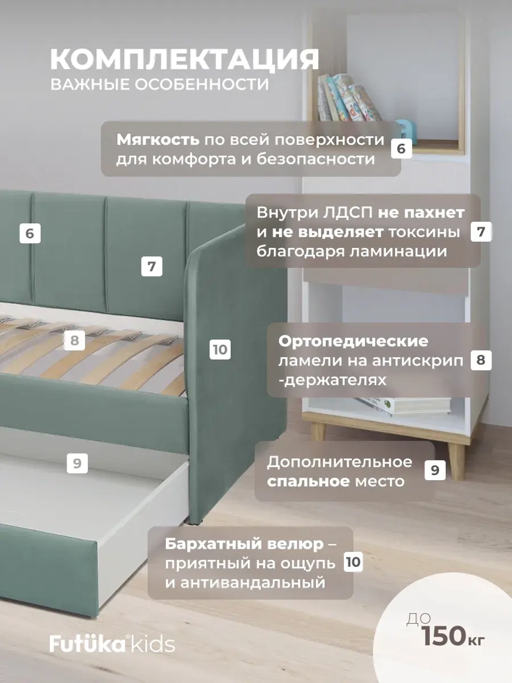 Диван - кровать 160х80 см Стич ткань Микровелюр