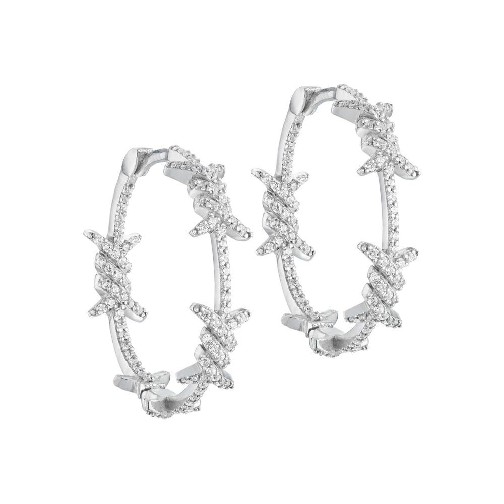 Серьги- кольца колючка — Caviar Jewellery, серебро