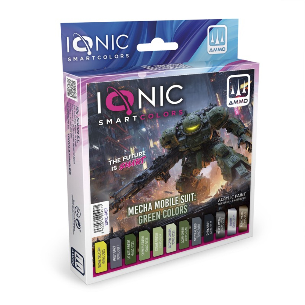 Набор красок Mecha Mobile Suit: Green Colors - IONIC Smart Colors, 12 × 20 мл